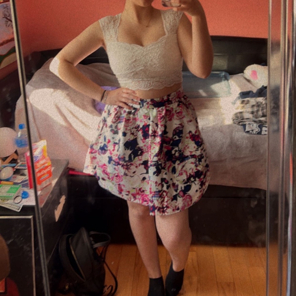 Express Floral Skirt